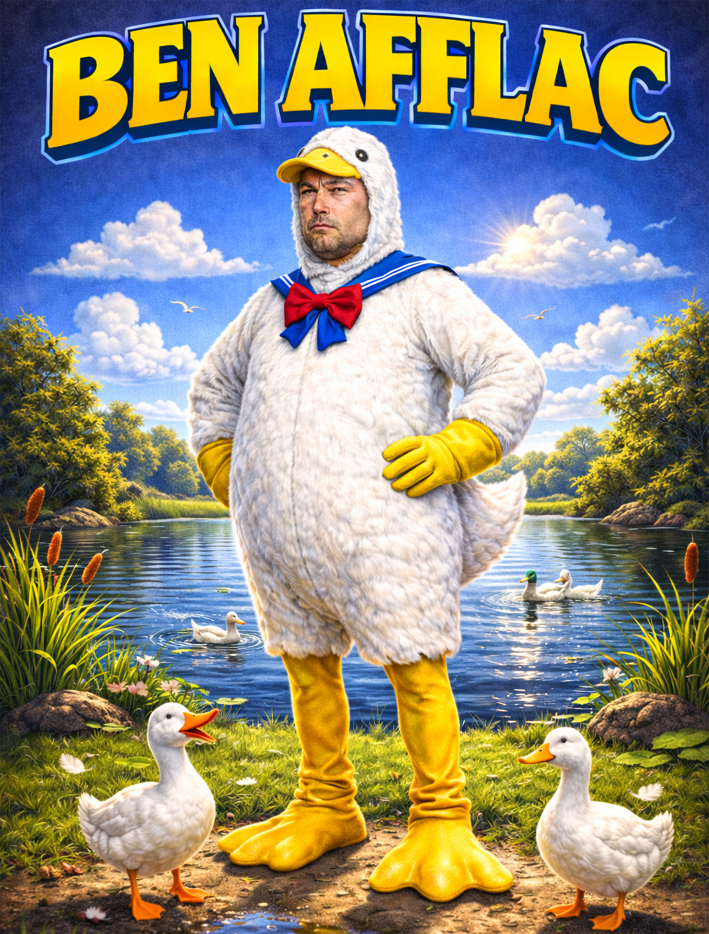 Ben Afflac Funny T-Shirt – Duck Celebrity Parody Tee