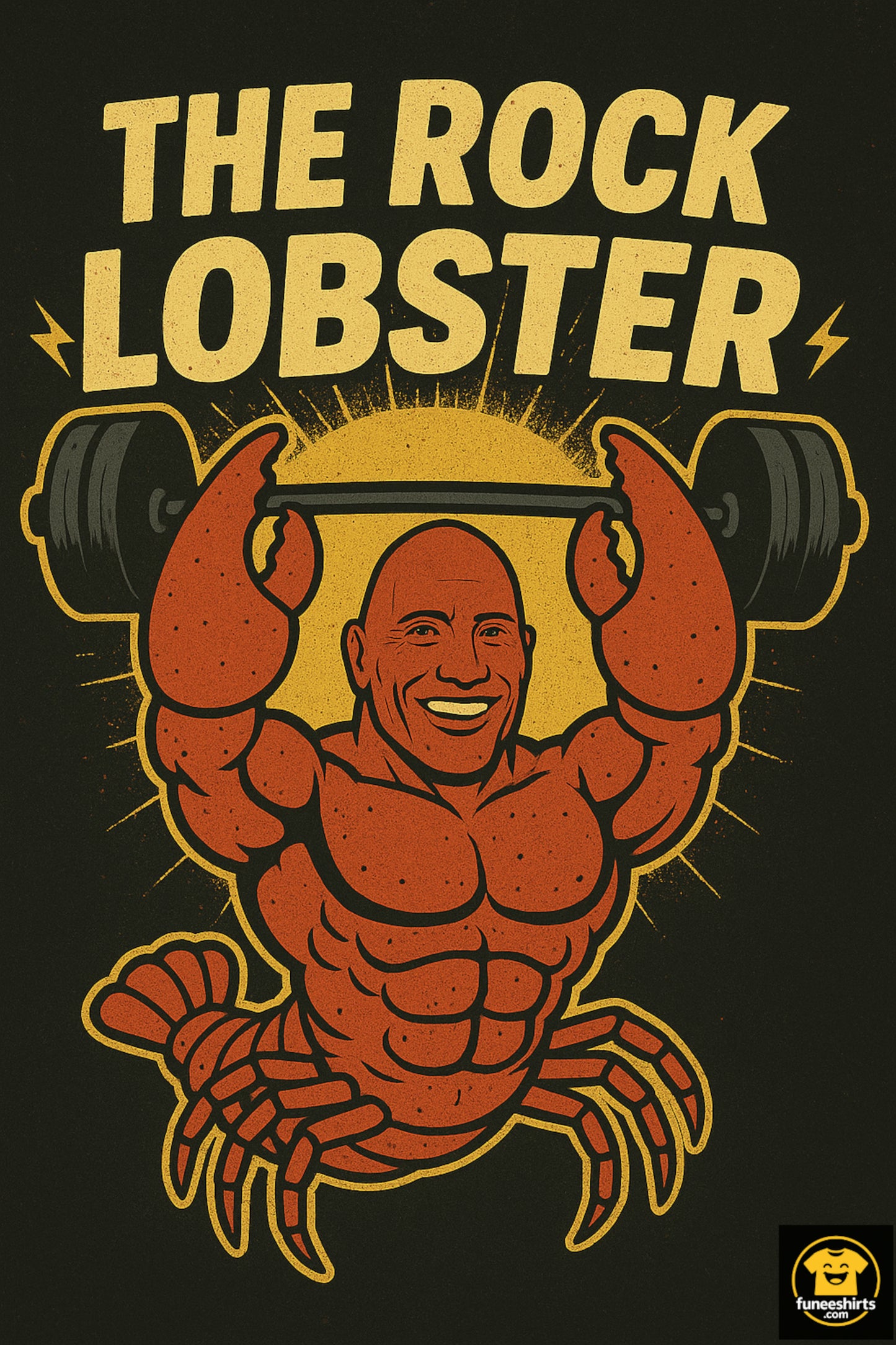 The Rock Lobster Funny T-Shirt – Muscle Icon Parody Tee